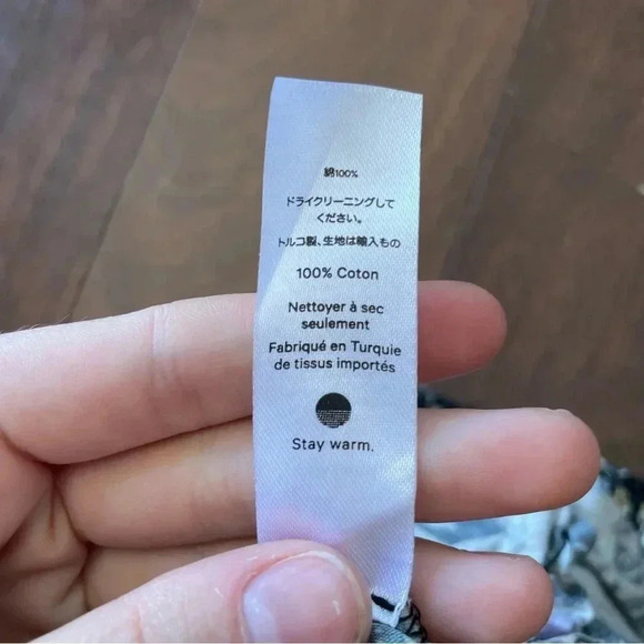 Warm Pickford Wide Leg Pants Boho Floral Paisely Black Purple Tan 100% Cotton 0 - Picture 9 of 12